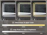 36*36in LED Bathroom Mirror, Anti-Explosion Glass, Rust-Resistant, Anti-Fog Features, Tri-Color W2709P243340