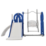 ZUN Toddler Slide and Swing Set 5 in 1, Kids Playground Climber Slide Playset with Basketball Hoop PP297714AAC