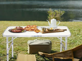 90 x 60 x 70cm Home Use Aluminum Alloy Folding Table White 63051688
