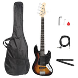 ZUN Gjazz Electric 5 String Bass Guitar Full Size Bag Strap Pick Connector 49632159