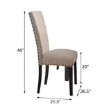 Beige and Salvage Dark Oak Upholstery Side Chair B062P189081