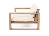 Outdoor Acacia Wood Loveseat and Coffee Table Set with Cushions, Brown Wash, Beige 73020.00BBGE