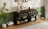 TREXM Console Table for Entryway, Vintage Entryway Table with Drawers and Shelves, Perfect Console N715P233434P