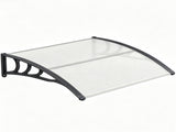 39"x30" Modern Polycarbonate Window Door Awning, UPF50 Waterproof Windproof Outdoor Patio Canopy 61837342
