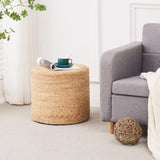 Round Pouf Ottoman Natural Seagrass Pouf Footrest, Foot Stool for Bedroom Living Room Accent 47345552