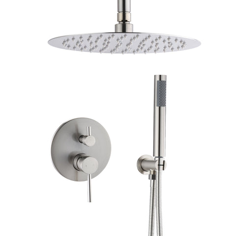 ZUN Dome system Shower head combination set wall mounted with 10 inch head and hand held KE-A3585-BN