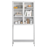 59"H Heavy Duty Metal Storage Cabinet, Display Storage Cabinet with Glass Doors and 2 Adjustable W2735P186331