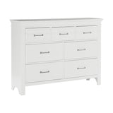 ZUN 7 Drawers White Finish Dresser Transitional Style Wooden Bedroom Furniture 1pc B011P220619