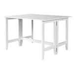 ZUN TOPMAX Farmhouse Wood Extendable Dining Table with Drop Leaf for Small Places, White N717P195019K