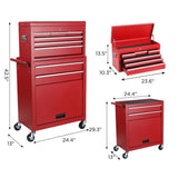 Tool Chest, 8-Drawer Rolling Tool Storage Cabinet with 2 in 1 Detachable Top Tool Box, Liner, W2660P272879