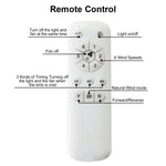 ZUN 52 Inch Indoor Ceiling Fan With 6 Speed Remote 3 ABS Blade Reversible DC Motor White For Living Room W934P200077