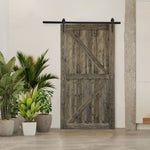 ZUN 42 in. x 84 in. Sliding Barn Door with 7FT Barn Door Hardware Kit & Handle ,K Frame,Solid Spruce 71578118