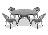 5-Piece Set Of All-Weather Cast Aluminum Dining Furniture Set With Black Frame 46190024