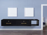 15cm E0 particleboard with hemp surface, two draws and three holes with lock, salon cabinet, black 80275386