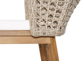 Outdoor Acacia Wood Bar Stools , Teak Finish Bar Height Chairs with Beige Cushion & Light N773P306707B
