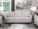 ZUN Modern Transitional Sand Hued Textured Fabric Upholstered 1pc Sofa Attached Cushions Living Room B01156550