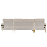 U-Shaped 4-Seat Indoor Modular Sofa Creamy-White 66522610