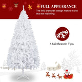 7FT Iron Leg White Christmas Tree with 1349 Branches 93237237