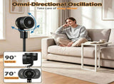 Black Portable Air Circulator Fan, 70&deg Horizontal Oscillation & 90&deg Tilt Fan with LED Touch 05523350