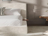 AirFrame California King Bed Frame with adjustable Sliding Side Table, 8.7'' Cloud Upholstered W1820P510287