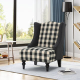 TODDMAN HI-BACK CLUB CHAIR, High-Back Fabric Club Chair, Black Checkerboard and Dark Charcoal 28D x 64469.00BLKCHKDCHAR