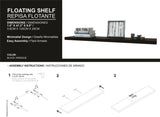 Greer Floating Shelf in Melamine x2, Black B128P245003