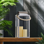 ZUN LARRY 19"H STAINLESS STEEL LANTERN 72176.00SIL