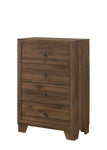 ZUN 1pc Contemporary 4-Drawer Tall Chest with Metal Hardware Rustic Brown Cherry Finish Bedroom B011P198800