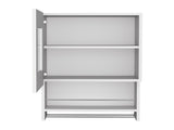 Kitchen wall cabinet 29" H, with towel rack and spice rack, one door, two internal shelves, white B097133040