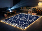 Reversible LED Light Outdoor Rug Carpet 12'x9' PP Straw Material with Carry Bag And Ground Stakes 01838261