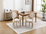 French Style Solid Wood Dining Chair,Set of 2,Cream W1622123549