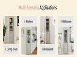 68" Tall Corner Cabinet, Freestanding Corner Storage Cabinet with 1 Door, 1 drawer and a Adjustable W282P442195