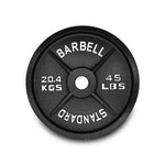 ZUN 1 PCS 45 Lbs 2 inch Barbell Olympic Cast Iron Weight Plates Workout Fitness Gym 61749283