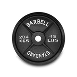 ZUN 1 PCS 45 Lbs 2 inch Barbell Olympic Cast Iron Weight Plates Workout Fitness Gym 61749283