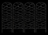 4 Pack Metal Garden Trellis 86.7" x 19.7" Rustproof Trellis for Climbing Plants Outdoor Flower W1586P268069