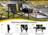 46.46" x 20.87" x 33.46" Folding Camping Chair with Side Table & Insulated Cooler Bag, Spray-Coated 53355141