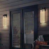1-pack Modern Outdoor Wall Light Fixture, Weatherproof LED Wall Sconce with Bubble Crystal, Black W1340P239405