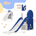 ZUN Toddler Climber and Slide Set 4 in 1, Kids Playground Climber Freestanding Slide Playset with PP297713AAC