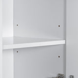 ZUN Tall Bathroom Storage Cabinet, Cabinet with Two Doors and Drawers, Adjustable Shelf, MDF Board, N725P206123K