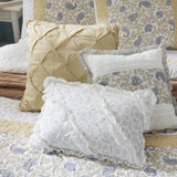 6 Piece Cotton Percale Quilt Set with Throw Pillows Yellow King/Cal King B035129027