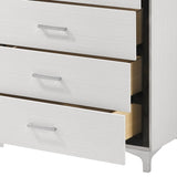 White 5-Drawer Chest with Metal Legs B062P209024