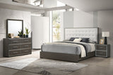 ZUN 1pc Contemporary 6-Drawer Dresser with Chrome Accents Gray Rustic Finish Bedroom Wooden Furniture B011P236785