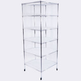 6-Layer Chrome Plated Polygonal Corner Shelf with 2" PP Wheels 680*680*1800 Silver 84088664