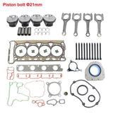 ZUN 21mm Pistons + Rods + Head Gaskets Kit For Audi VW 2.0T TSI EA888 CCTA CBFA CAEA 06H198401A 35853539