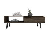 Coffee Table, One Open Shelf, One Drawer, Dark Walnut B097133228