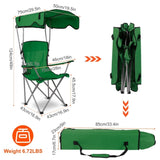 Foldable Beach Canopy Chair Sun Protection Camping Lawn Canopy Chair 330LBS Load Folding Seat w/ Cup 07445250