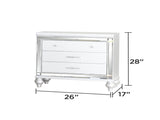 Sterling Modern style Mirror Framed Nightstand Made with Wood in White 808857739766