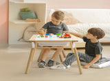 Children's Sensory Table with Stool, Kids Activity Table with 2 Storage Bins & 2 Pen Holders & Paper 95960477