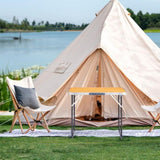 2.3ft Aluminum Camping Folding Table wood grain color 45552990