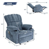 ZUN Vanbow.Recliner Chair Massage Heating sofa with USB and side pocket 2 Cup Holders W1807105778